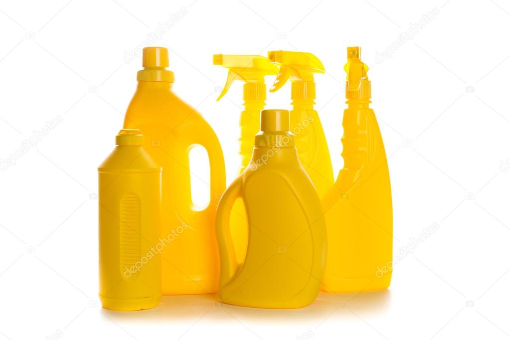 Cleaning products in plastic containers Stock Photo by ©Fotofabrika 110699582