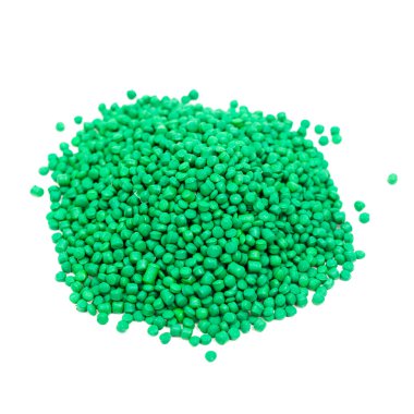 heap of mixing green plastic granulates   clipart