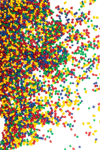 Grămadă de amestecare granulate colorate din plastic — Fotografie, imagine de stoc