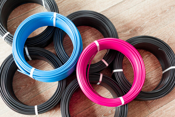 set of colored electric cables