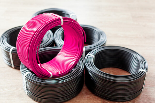 set colored electric cable