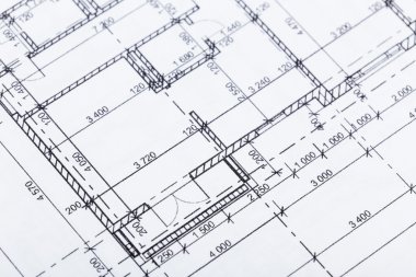 Mimar planları üzerinde çalışma alanı