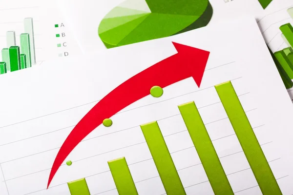 Wykres wzrostu zielony biznes — Zdjęcie stockowe