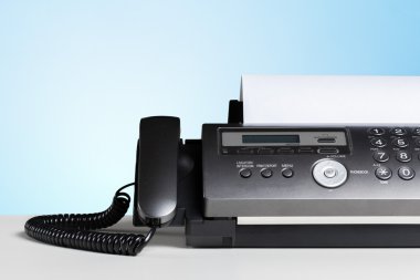 black fax machine clipart
