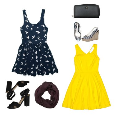 Beyaz arka plan üzerinde izole kadın için giyim