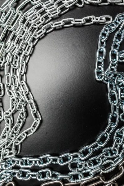 Chains on a black background — Stock Photo, Image