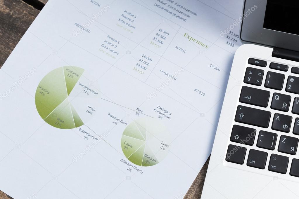 Showing business and financial report. Accounting