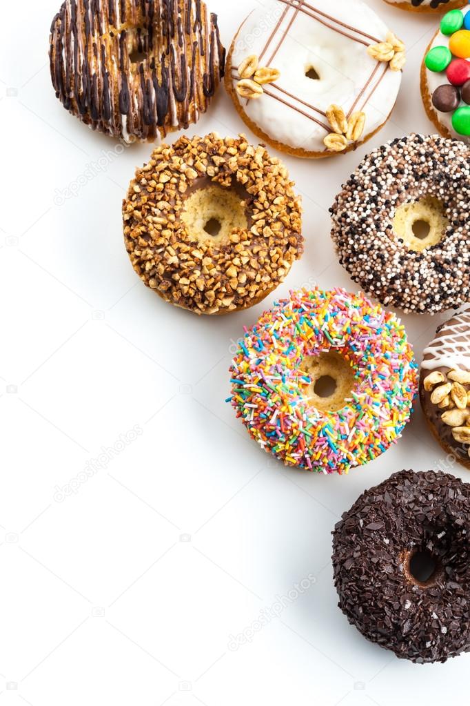 Colorful donuts isolated 