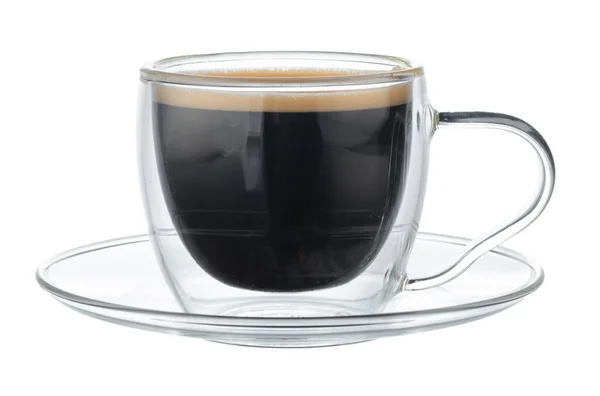 Glas kopp kaffe isolerad på vitt — Stockfoto