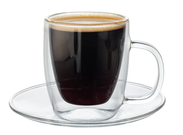 Glas kopp espresso kaffe isolerad på vit — Stockfoto