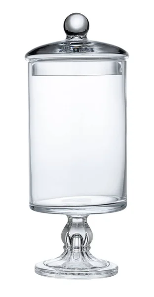白色で隔離されたクッキーのためのガラス貯蔵瓶 — ストック写真