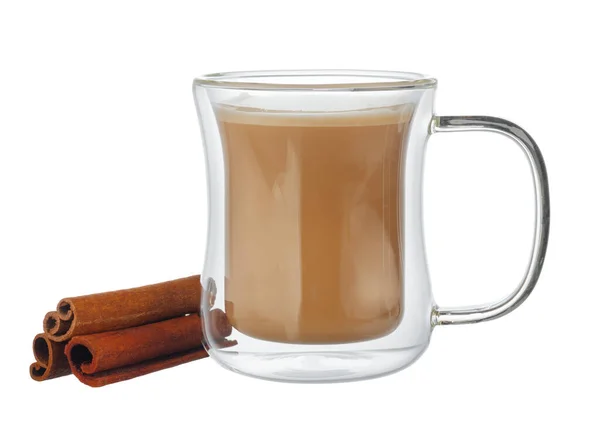 Glas kopp kaffe isolerad på vitt — Stockfoto