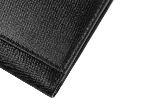 Handtasche aus schwarzem Leder isoliert auf weißem Hintergrund — Stockfoto