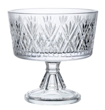 Beyaz üzerine izole edilmiş meyve depolama için cam standı