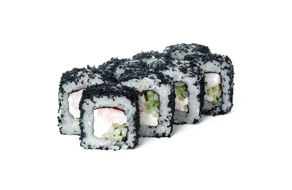 Giapponese rotolo di sushi alimentare isolato su sfondo bianco — Foto Stock