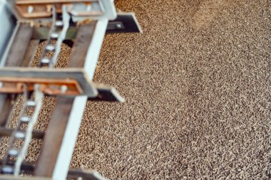 Büyük sıkıştırılmış eko ahşap topaklar yığını