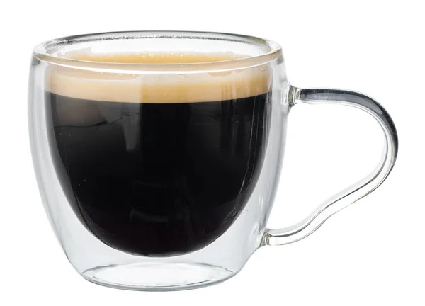 Glas kopp espresso kaffe isolerad på vit — Stockfoto