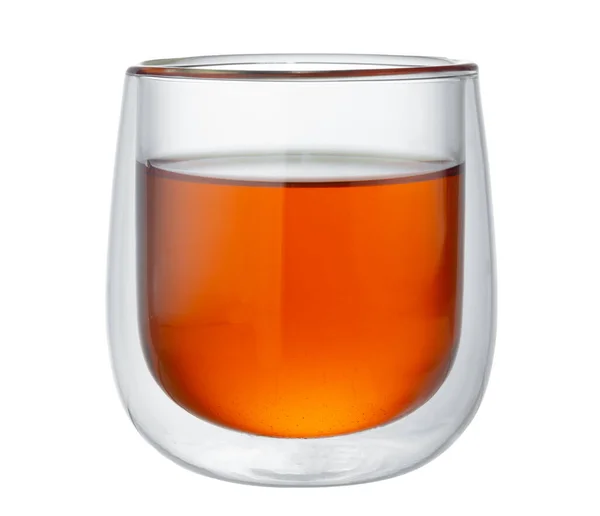 Copa de vidrio de té aislado sobre fondo blanco —  Fotos de Stock