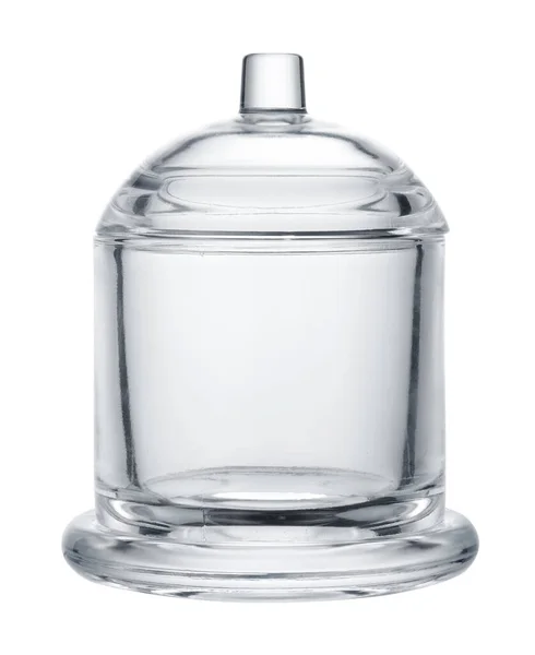 白い背景に隔離された空のガラス貯蔵容器 — ストック写真