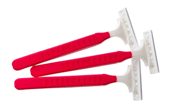 Set of disposable shaver razors isolated on white background — Stock Photo, Image
