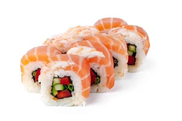 Philadelphia sushi roll izolowane na białym tle — Zdjęcie stockowe