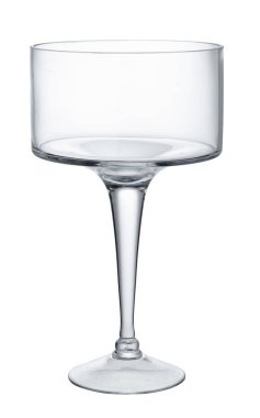 Boş cam depolama kabı beyaz arkaplanda izole