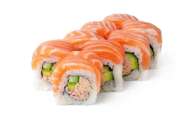 Filadelfia sushi roll isolato su sfondo bianco — Foto Stock