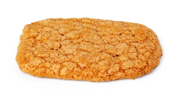 Un biscotto di avena isolato su sfondo bianco — Foto Stock