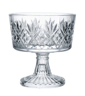 Cam saydam kase beyaz arkaplanda izole edilmiş.