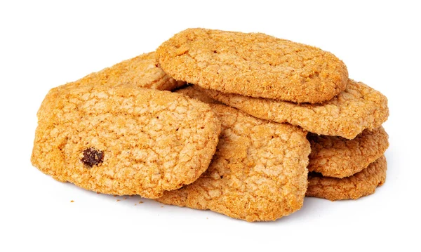 Stack of oat cookies isolated on white background — Stock Photo, Image