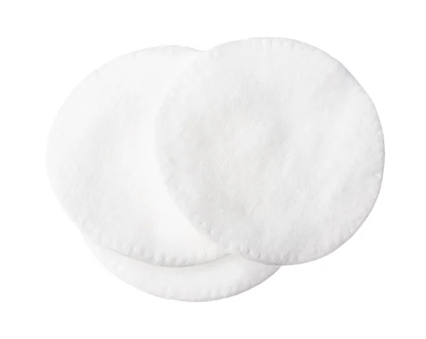 Almofadas de algodão disco isolado no fundo branco — Fotografia de Stock
