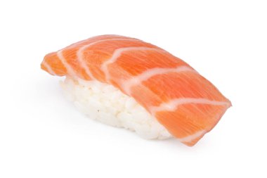 Beyaz arkaplanda Nigiri suşi parçası izole