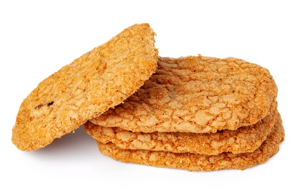 Pilha de biscoitos de aveia isolada no fundo branco — Fotografia de Stock