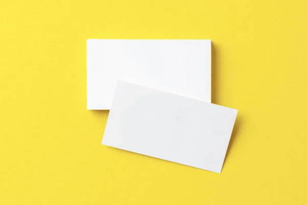 Blank paper business mock up on Illuminating Yellow background — Φωτογραφία Αρχείου