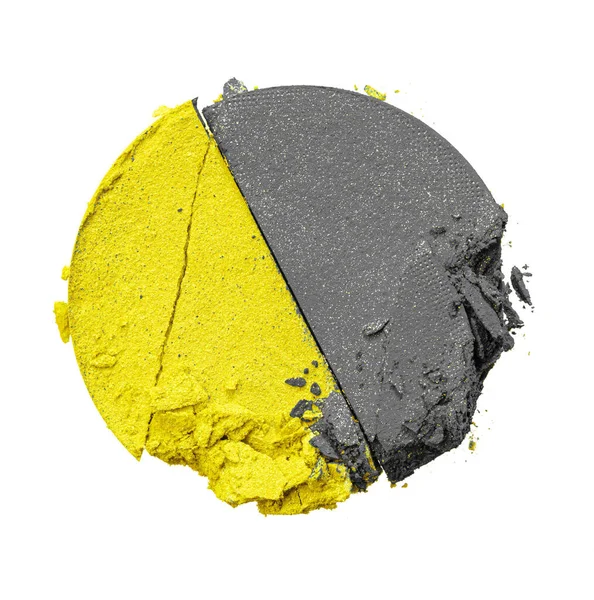 Sombras oculares esmagadas de cores amarelas e cinza final iluminantes isoladas em branco — Fotografia de Stock