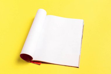 Boş dergi veya sarı arkaplan katalog sayfası