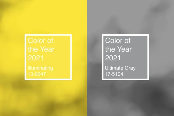 Hintergrund der Farben des Jahres 2021 Ultimate Gray und Illuminating — Stockfoto
