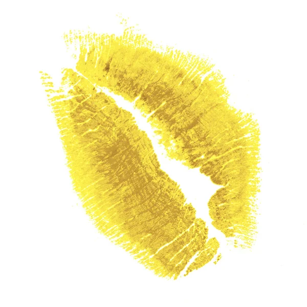 Labbra gialle bacio isolato su sfondo bianco — Foto Stock