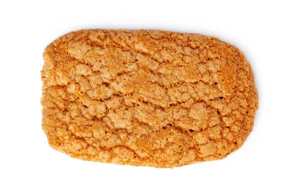 Um biscoito de aveia isolado no fundo branco — Fotografia de Stock