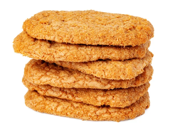 Stack di biscotti di avena isolati su sfondo bianco — Foto Stock