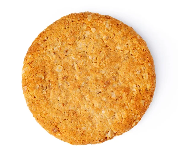 Один вівсяний печиво ізольовано на білому тлі — стокове фото