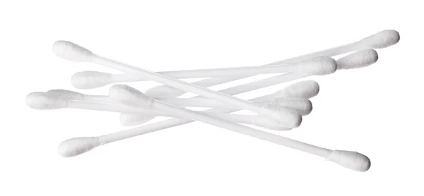 Бавовняні вушні бруньки ізольовані на білому тлі — стокове фото