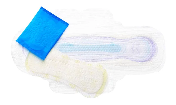 Hygieneeinlagen für Frauen isoliert auf weißem Hintergrund — Stockfoto