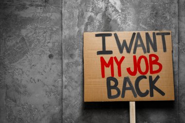 Koronavirüs salgını sırasında iş kaybına karşı tabelalar