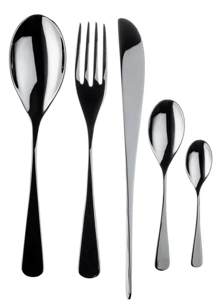 Set of silverware isolated on white background — Stock Photo, Image