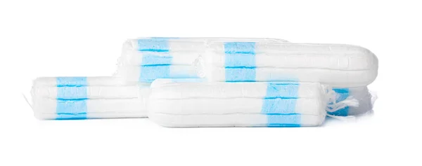 Női higiénikus tamponok elszigetelt fehér alapon — Stock Fotó
