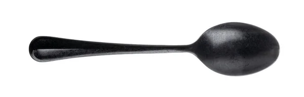 Plastic black spoon isolated on a white background — Stock Photo, Image