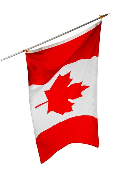 Bandeira nacional do Canadá isolada sobre fundo branco — Fotografia de Stock