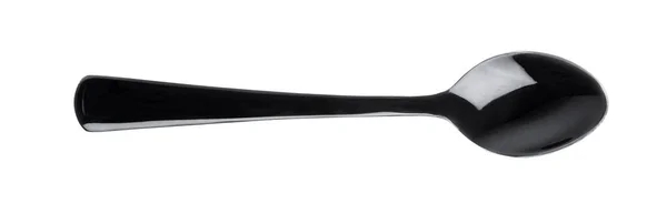 Plastic black spoon isolated on a white background — Stock Photo, Image