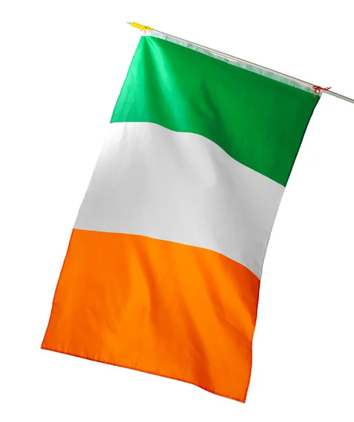 Bandeira nacional da Irlanda isolada sobre fundo branco — Fotografia de Stock